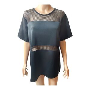 Kardashian Collection - Black Top with Crotchet details throughout, Size: XL